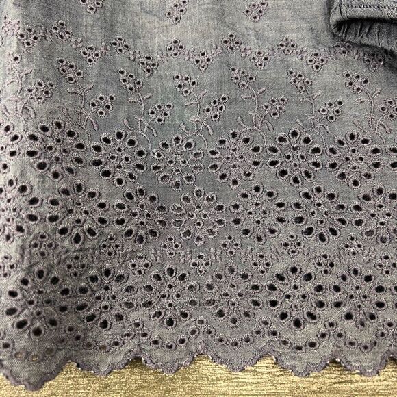 J Crew eyelet chambray blouse - Picture 3 of 10